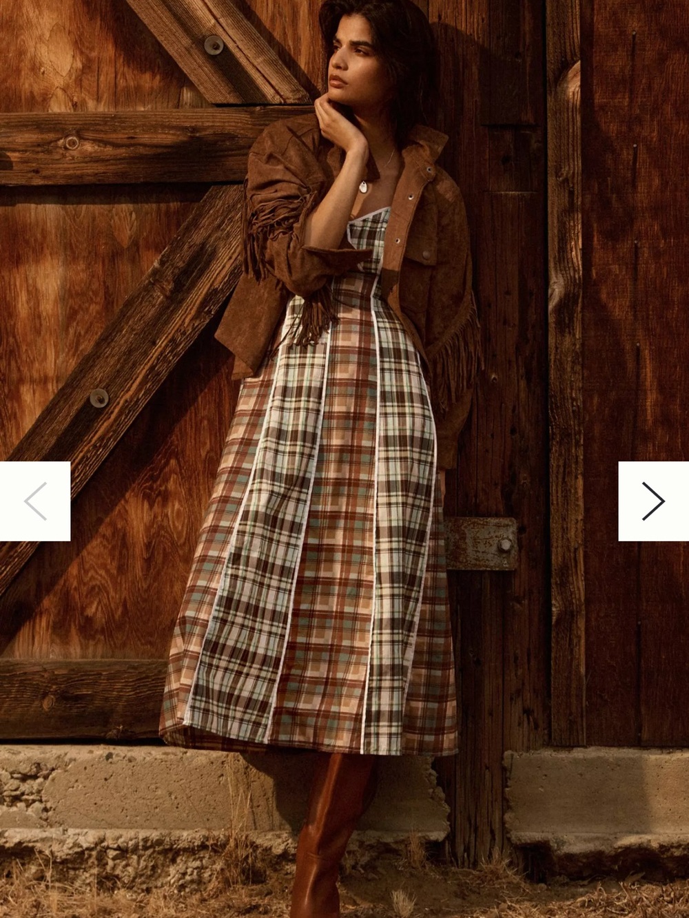 Antropologie Siddhartha Bansal Plaid Midi Dress
